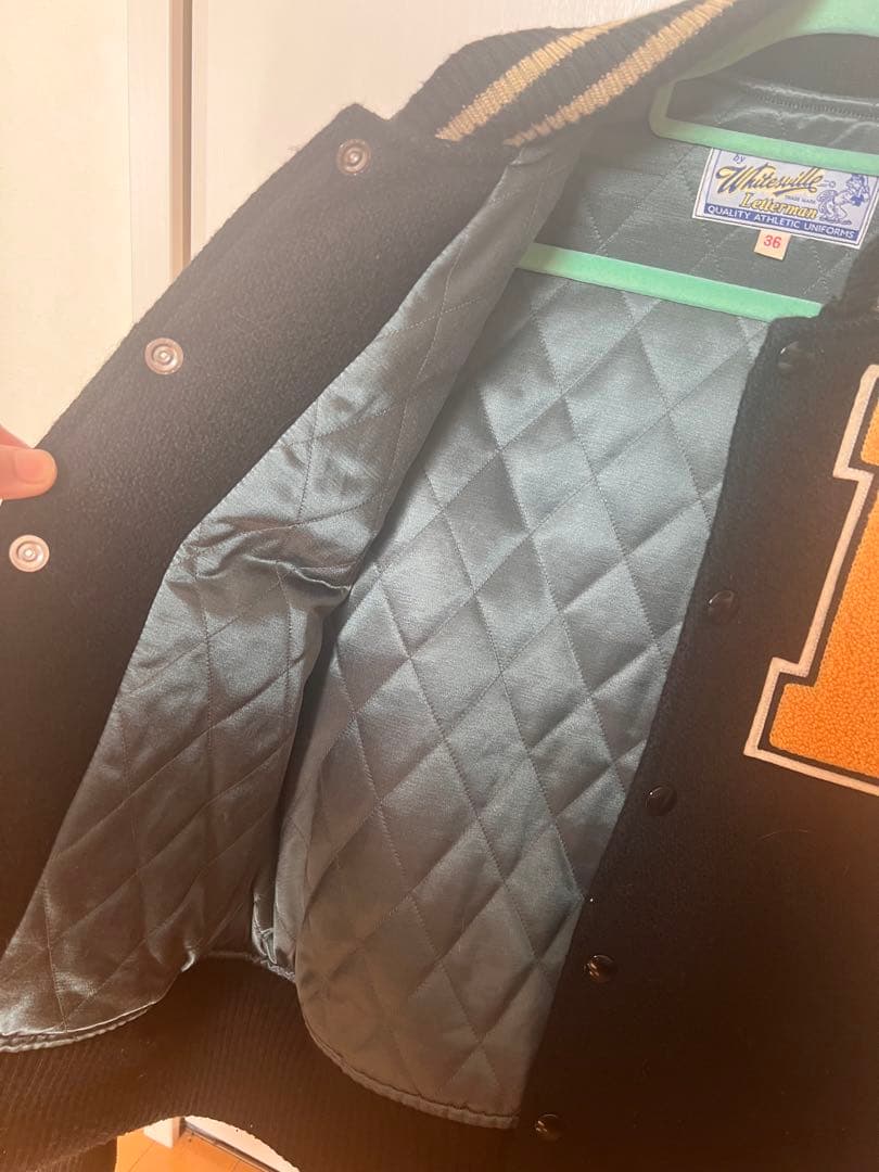 Whitesville Letterman ジャケット 36 黒（得価格）