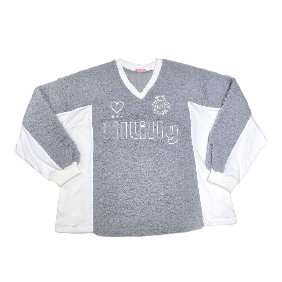 ♡ lilLilly ユニフォームボアワンピ BLUE