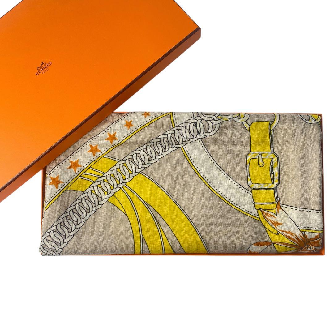 エルメスHERMES 朝の散歩 カレ 140 カレジェアン カシミヤ シルク