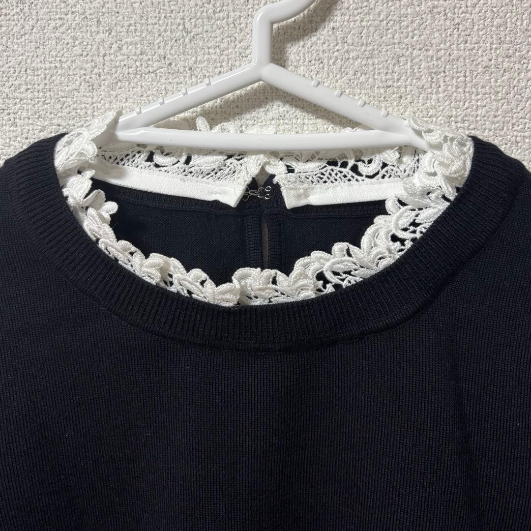 【新品】AMACA レース襟ニット ブラック