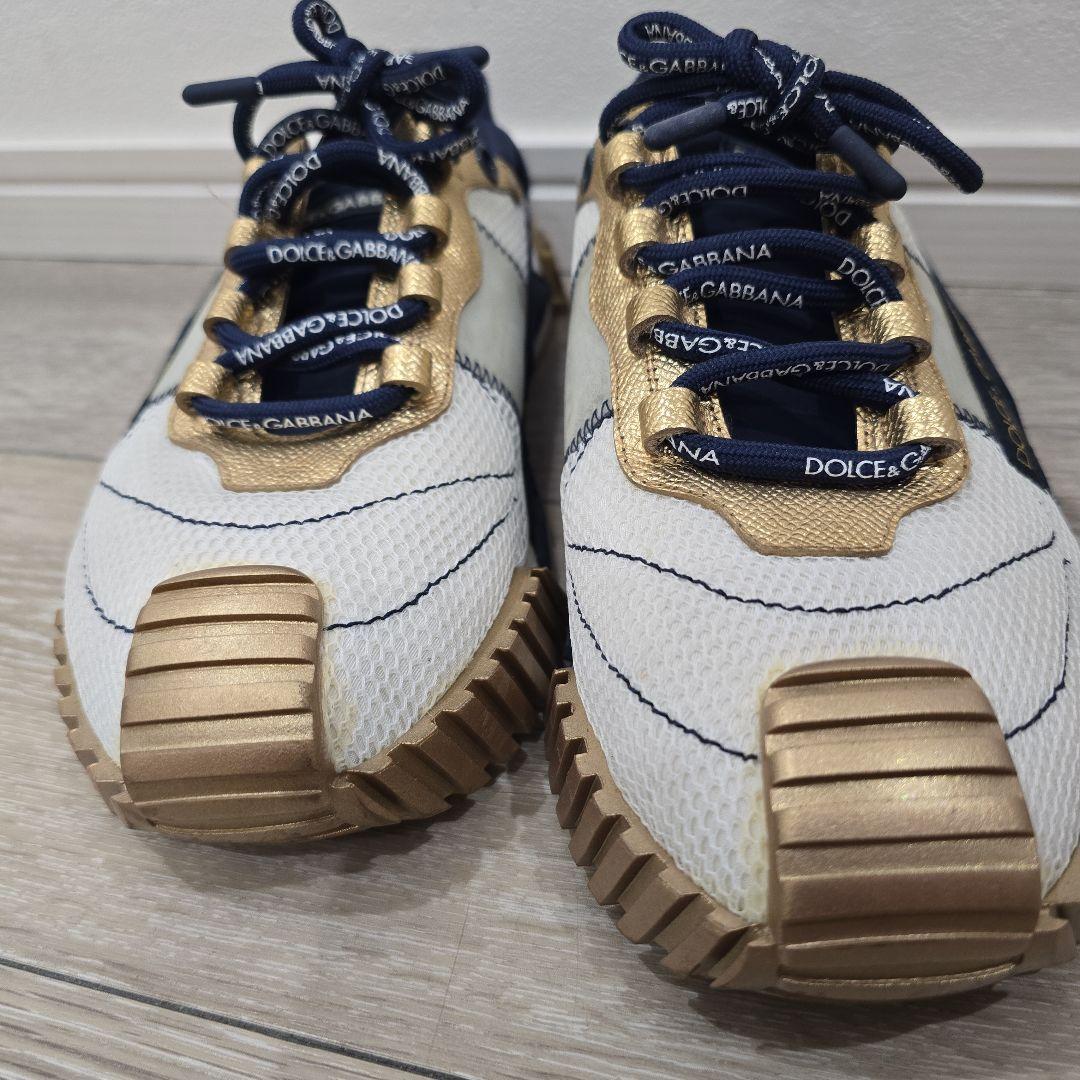 DOLCE & GABBANA スニーカー ホワイト/ゴールド/ネイビー