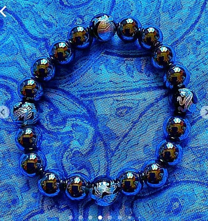 金運爆上げ　8mmヘマタイト鉱石　主玉　四神9mm特別祈祷お念珠　奈良生駒宝山寺