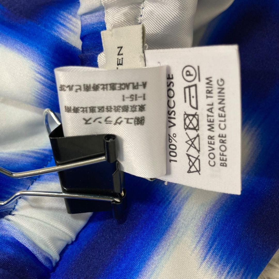 17567✨美品✨ドリスヴァンノッテン チェック柄 スカート リボン ブルー