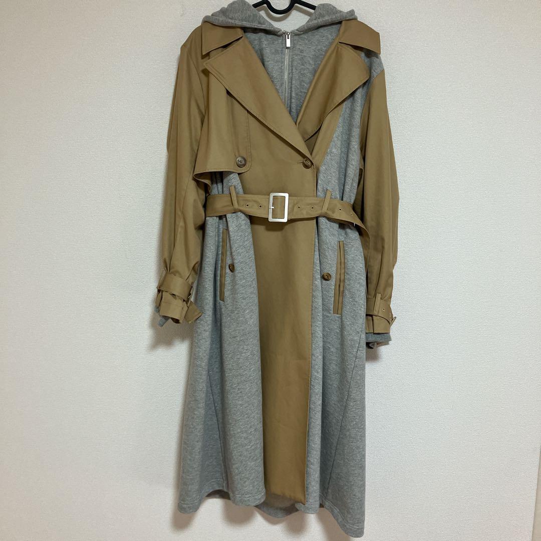 美品　AMERI スウェットドッキングトレンチコート Mサイズ