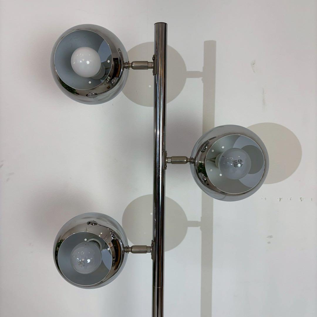 モダン 3灯 フロアスタンド クローム