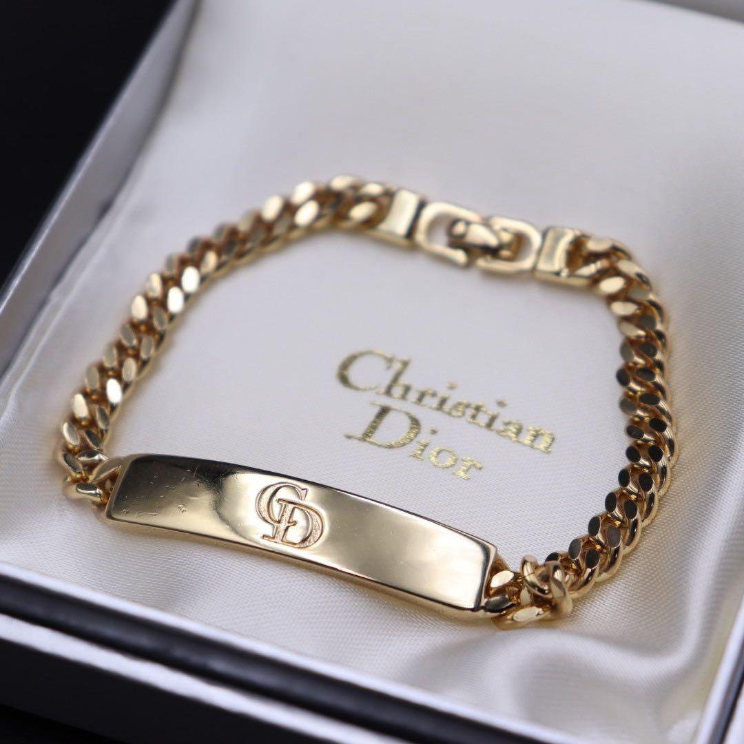 極美品❁︎ ディオール 喜平 プレート ロゴ ブレスレット ヴィンテージ dior