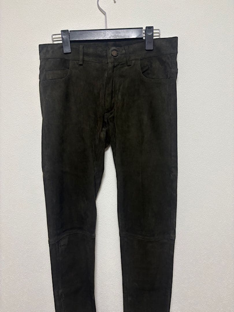 美品GIORGIOBRATOジョルジオブラットストレッチラムスエードレザーパンツ