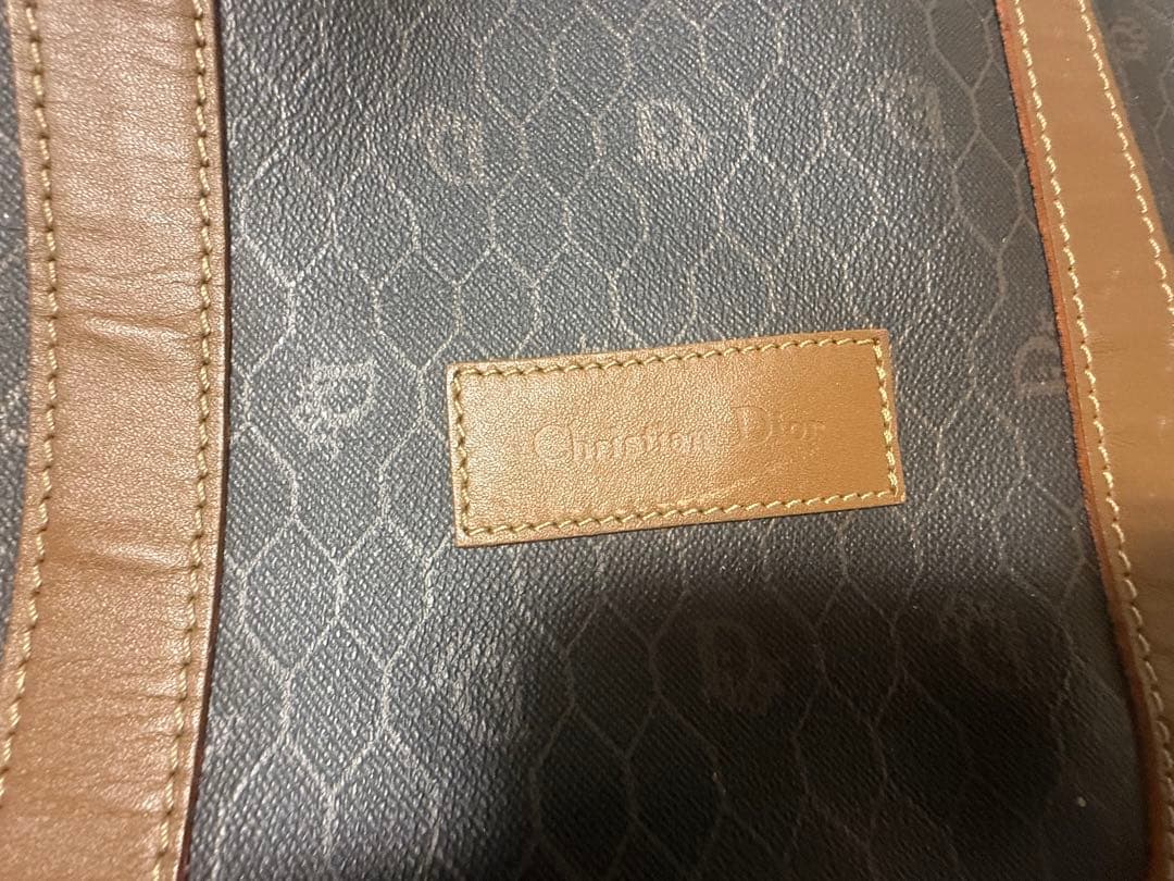 Christian Dior ハニカム柄 ボストンバッグ　ラージサイズ