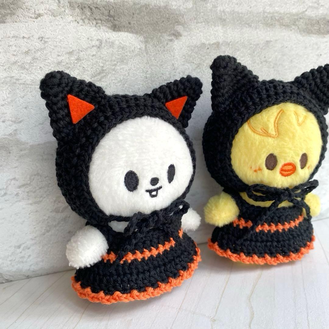 SKZOO 10cm ぬい服 猫耳ボンネット＋ワンピースセット