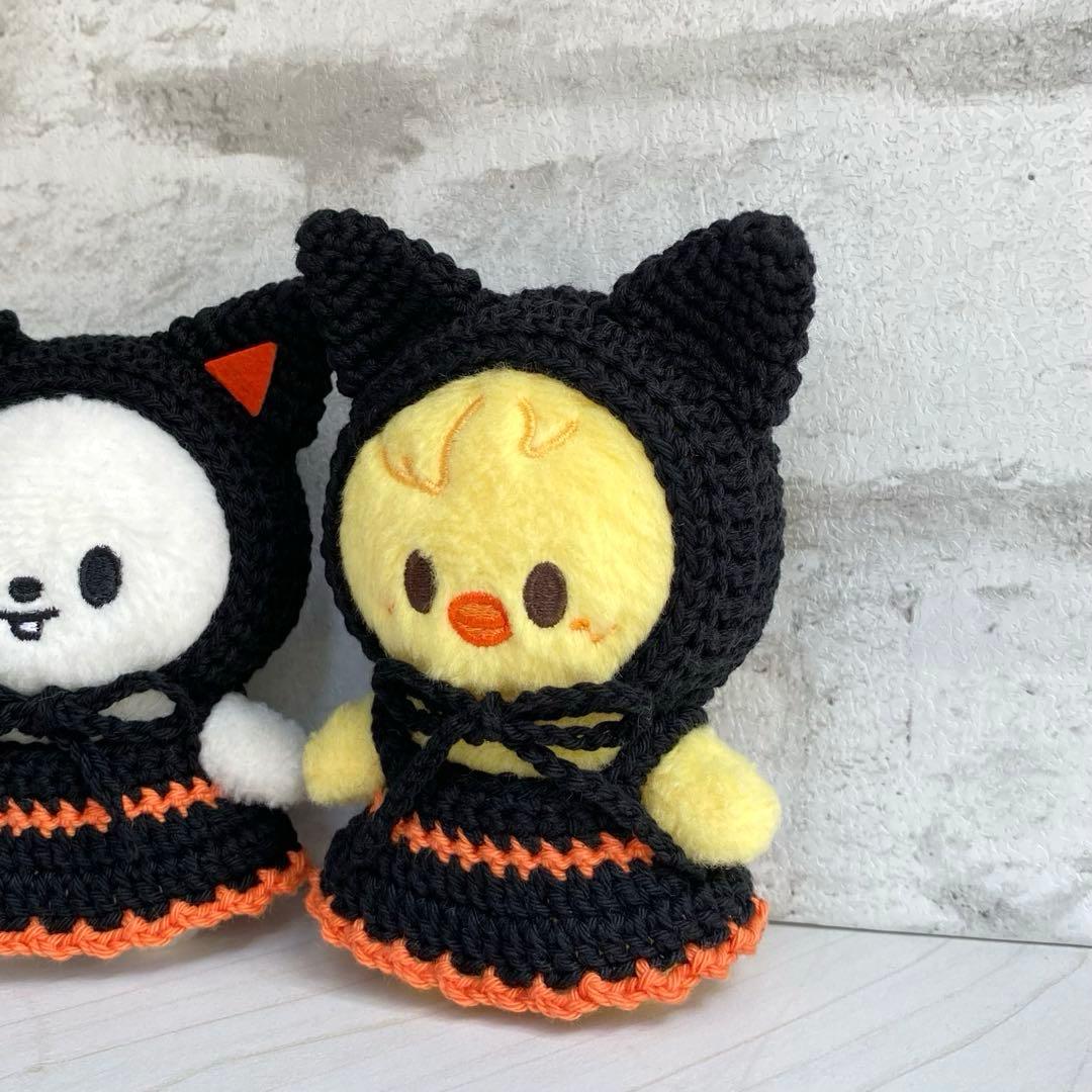 SKZOO 10cm ぬい服 猫耳ボンネット＋ワンピースセット