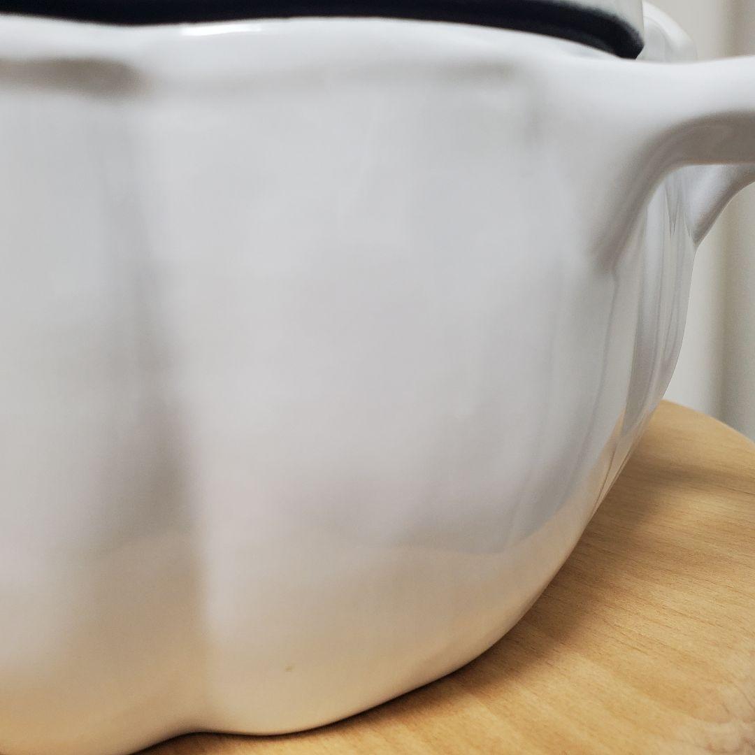 STAUB パンプキン 24cm ホワイト ストウブ パンプキンココット 真鍮