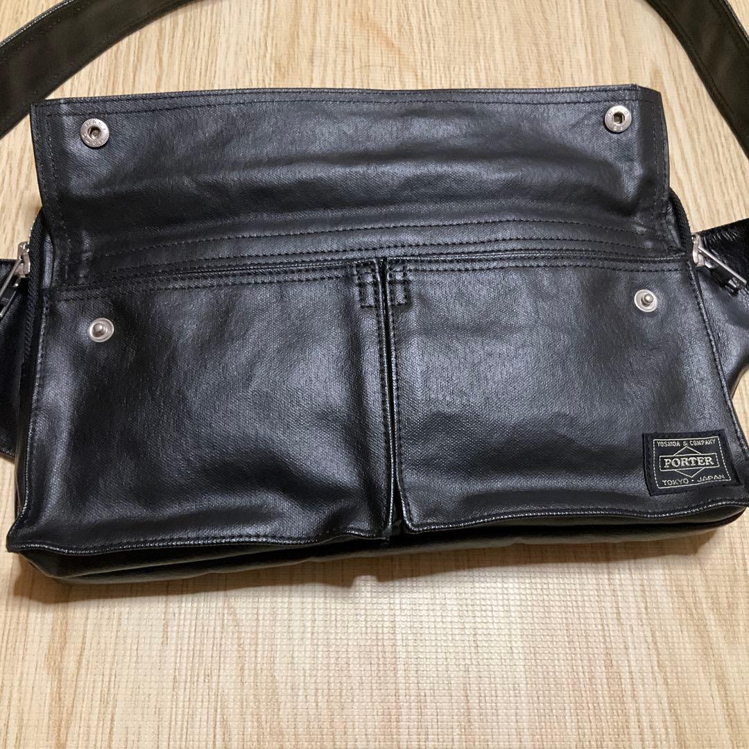 【美品】PORTER ボディバッグ ウエストポーチ フリースタイル レザー調