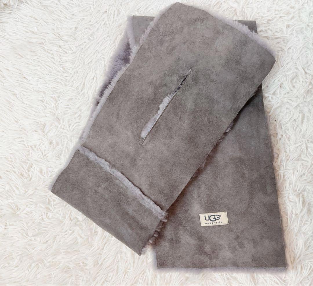 新品✨タグ付き UGG アグー マフラー ムートン リバーシブル グレー