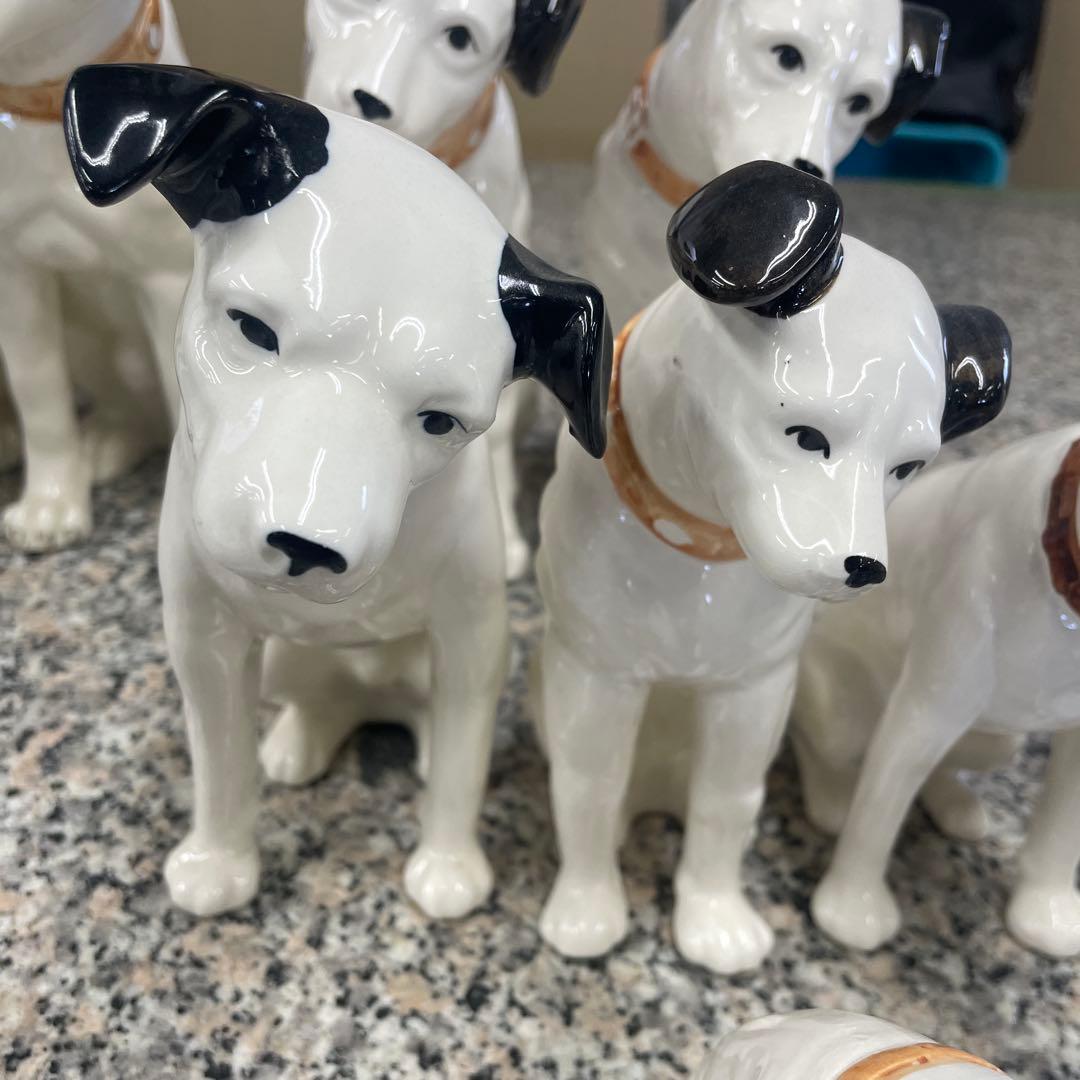 d*3様 ビクター ニッパー 犬 13点セット 置物 陶器製 レトロ ヴィンテー