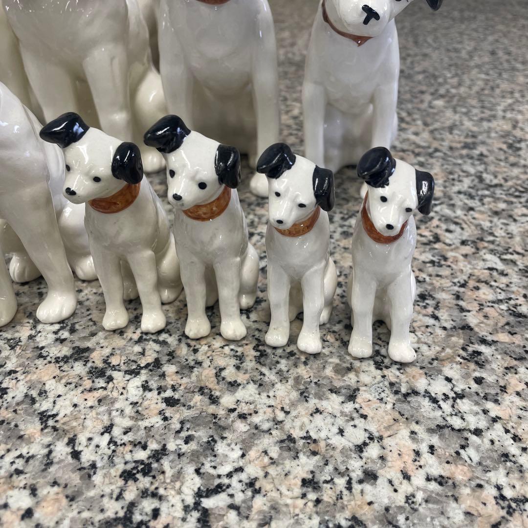 d*3様 ビクター ニッパー 犬 13点セット 置物 陶器製 レトロ ヴィンテー