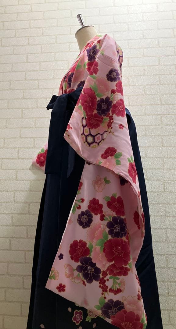 アリサナ　卒業式　袴　150 ピンク　紺　大正ロマン　撮影　サクラ大戦