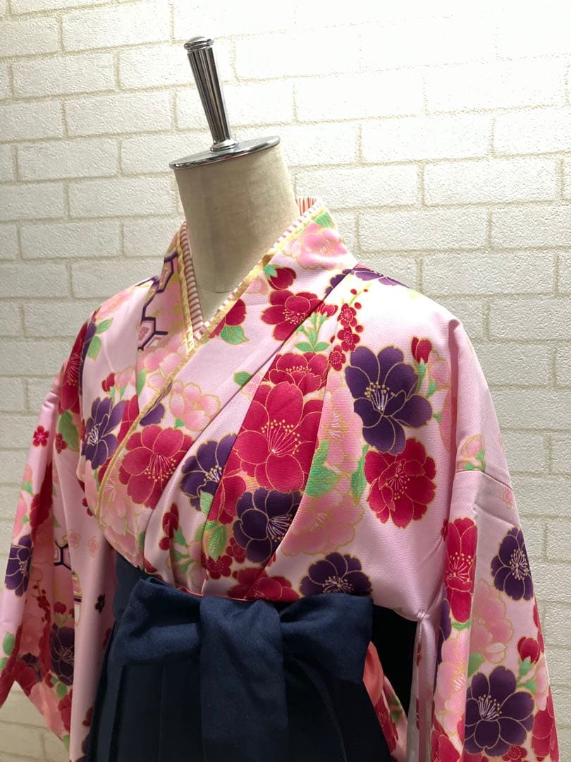 アリサナ　卒業式　袴　150 ピンク　紺　大正ロマン　撮影　サクラ大戦