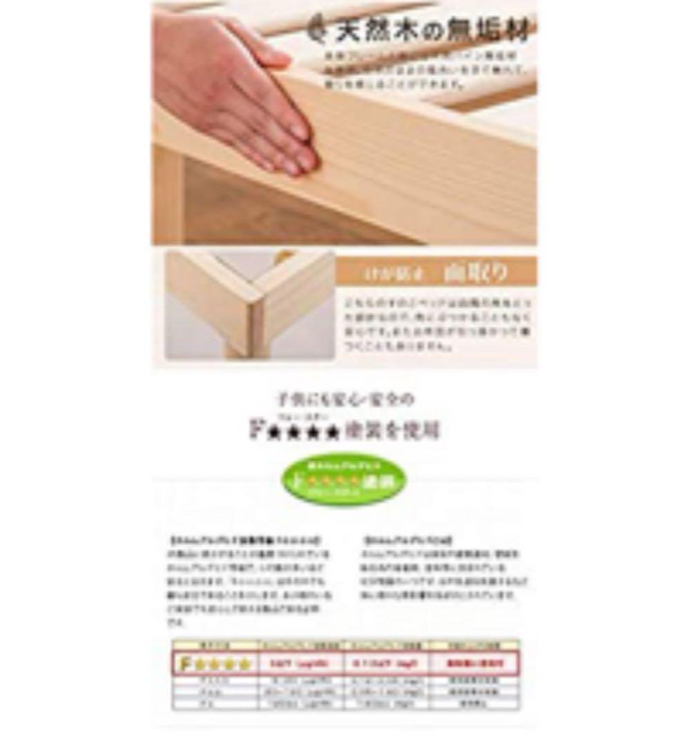 値下げ‼️ 送料込み　組み立て後未使用シングルベッド　フレーム　天然木すのこ