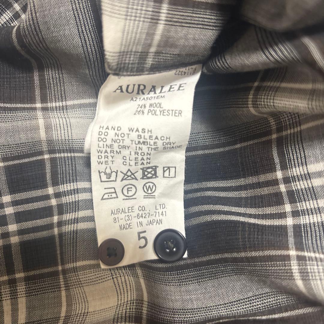 AURALEE チェック柄 長袖シャツ