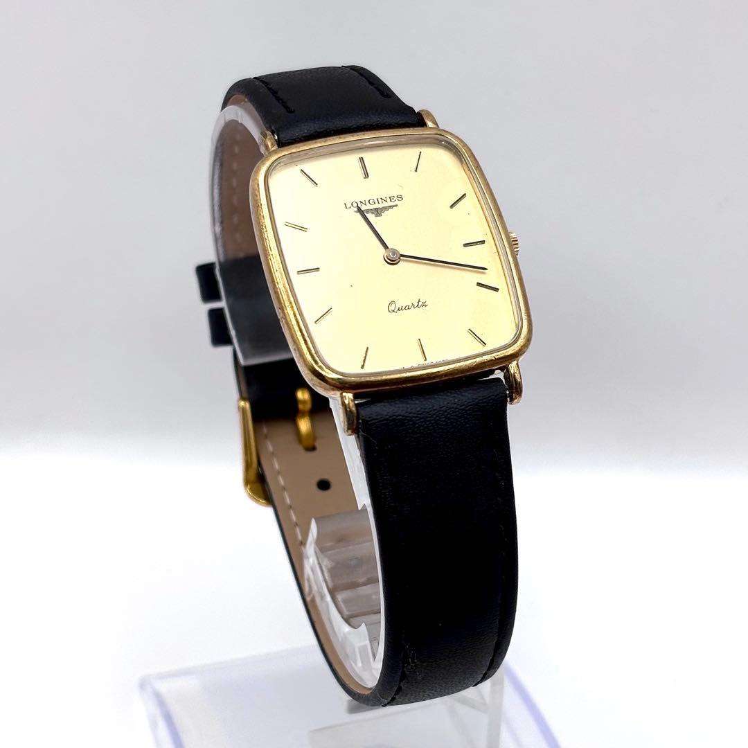 LONGINES ロンジン ゴールド文字盤 スクエア クォーツ 稼動 状態考慮