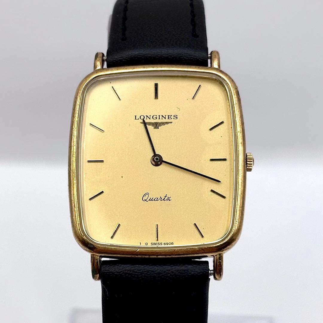 LONGINES ロンジン ゴールド文字盤 スクエア クォーツ 稼動 状態考慮
