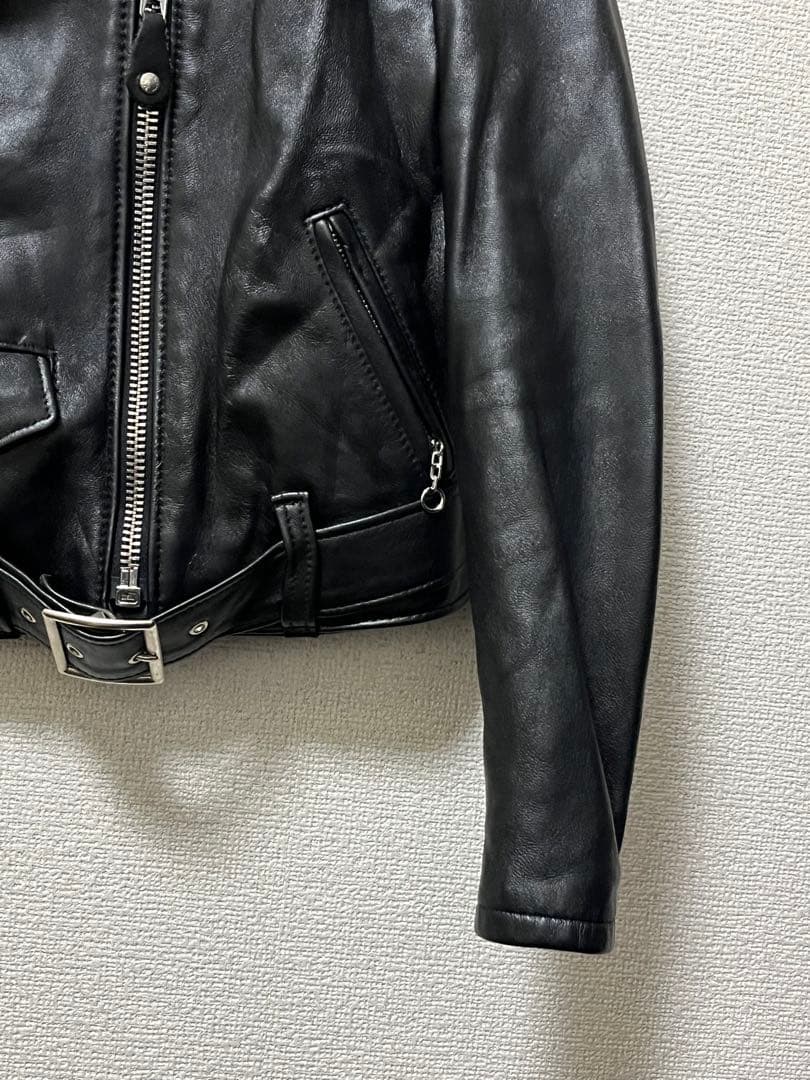 USA製　ショット　ワンスター　ダブルレザーライダース　/M　ブラック　本革羊革