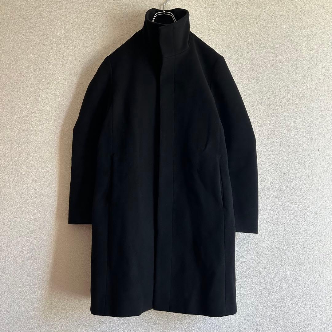 ATTACHMENT アタッチメント スタンドカラーコート カシミヤ混 黒