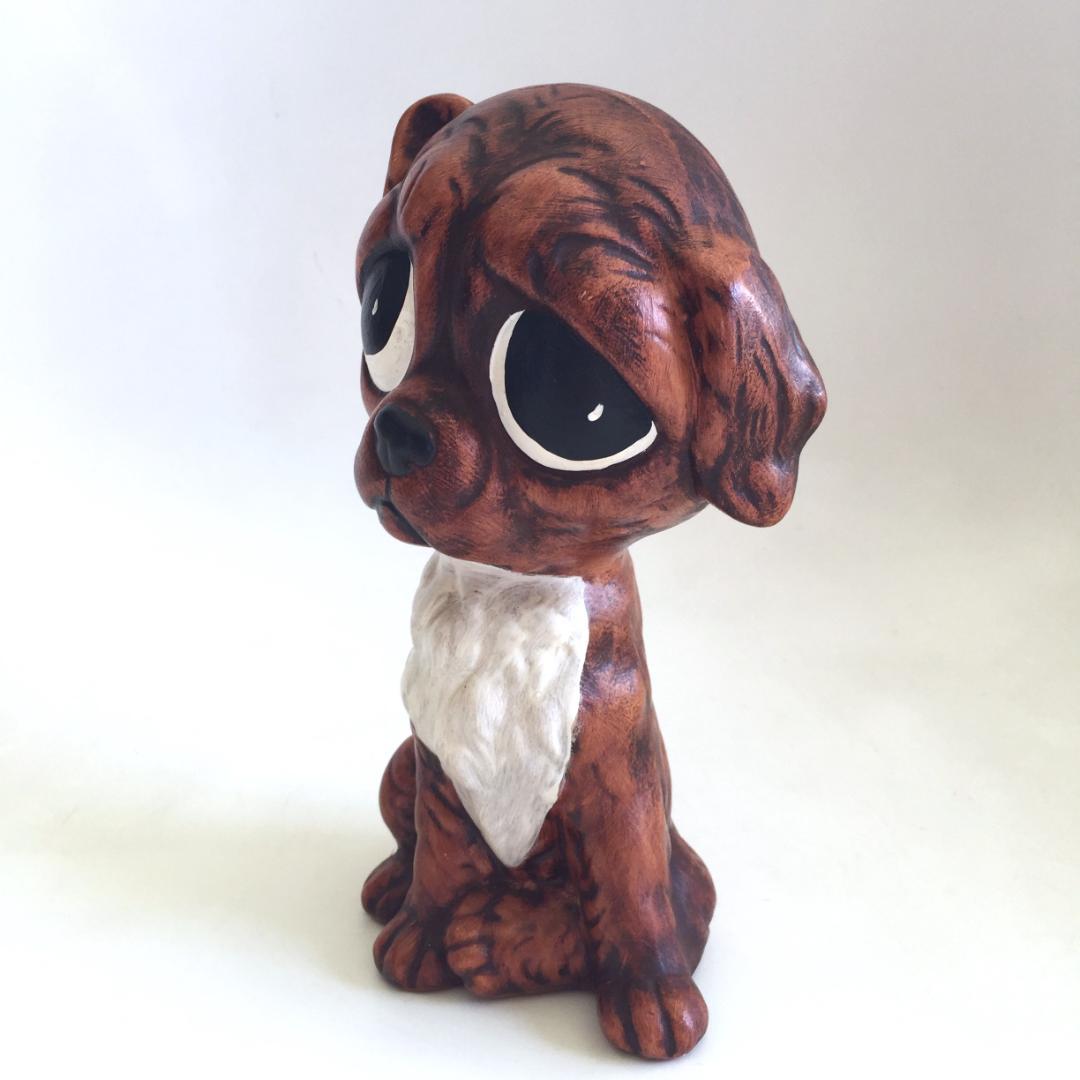 ビンテージ 陶器製 Big eye dog置物 犬 Sad eye