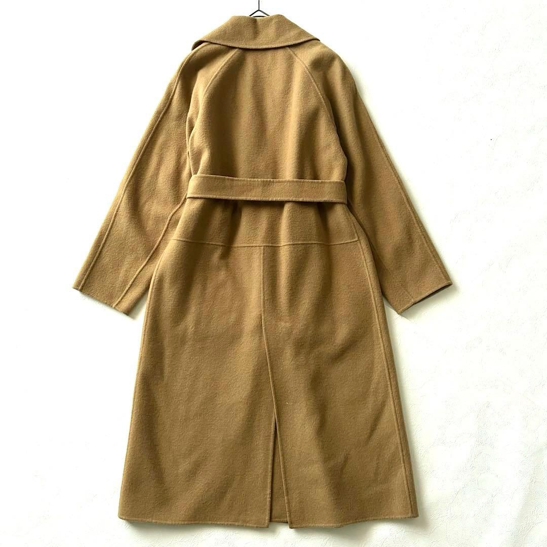2963Z 美品 アナイ ロングリバーコート ベルト付き ウール キャメル S