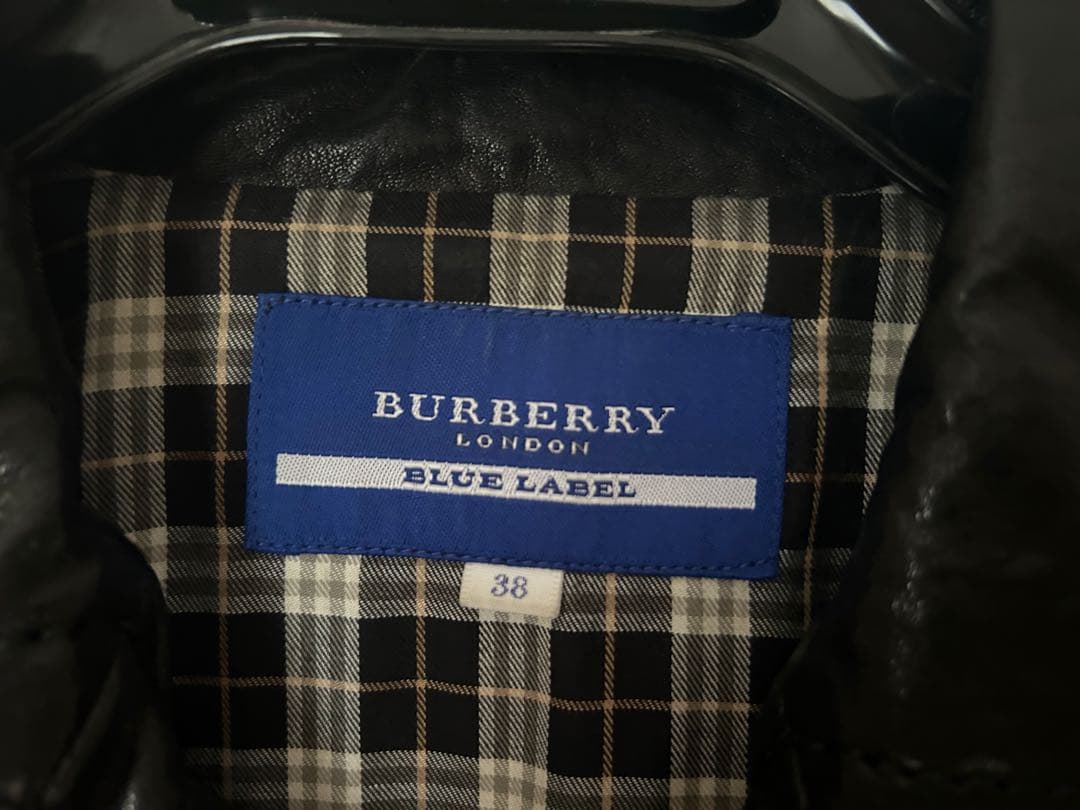 BURBERRY BLUE LABEL ダブルライダースジャケット 羊革 黒38