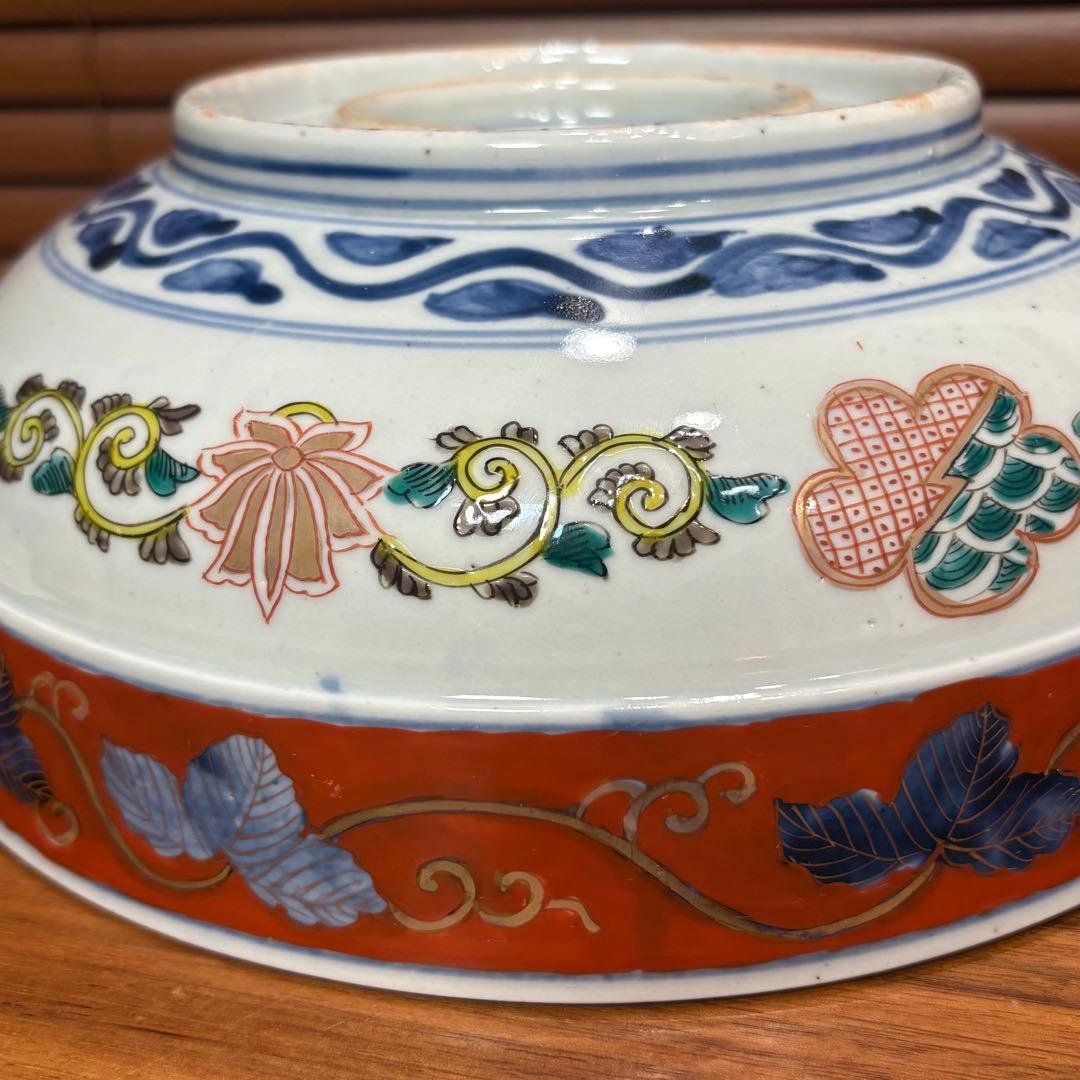 江戸時代　能舞古伊万里　赤絵　鉢