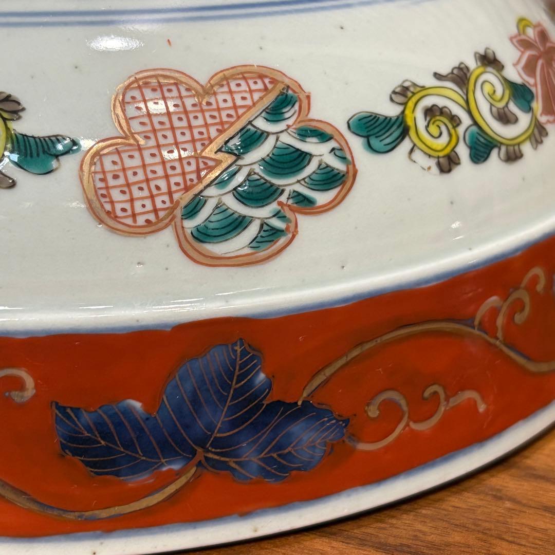 江戸時代　能舞古伊万里　赤絵　鉢