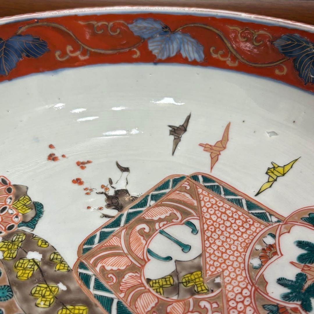 江戸時代　能舞古伊万里　赤絵　鉢