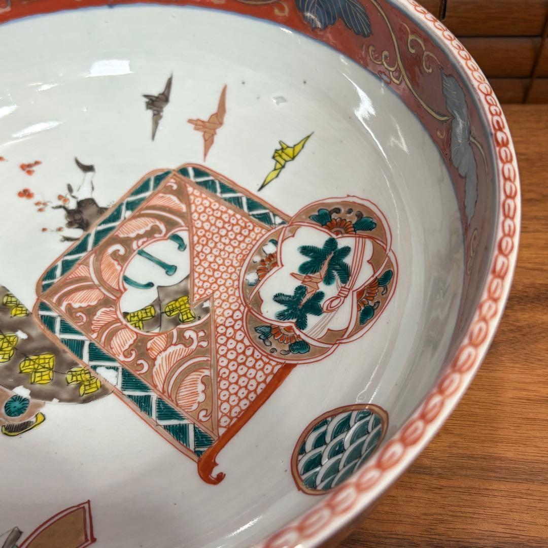 江戸時代　能舞古伊万里　赤絵　鉢