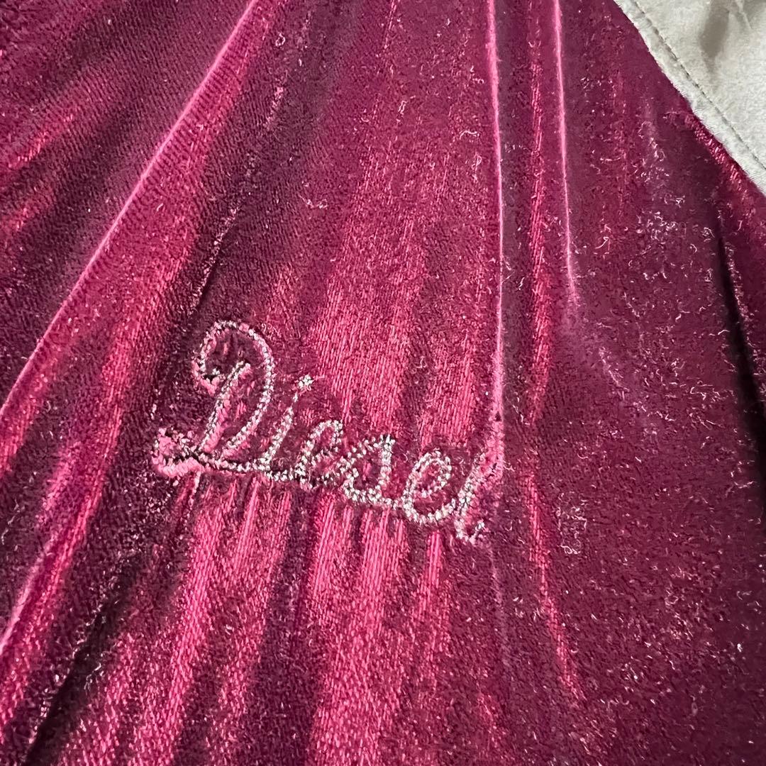 DIESEL ディーゼル　スカジャン　リバーシブル　刺繍　ベロア　XL