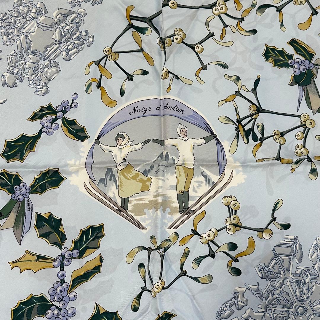 極美品✨エルメス カレ90 スカーフ Neige d'Antan 去年の雪 大判