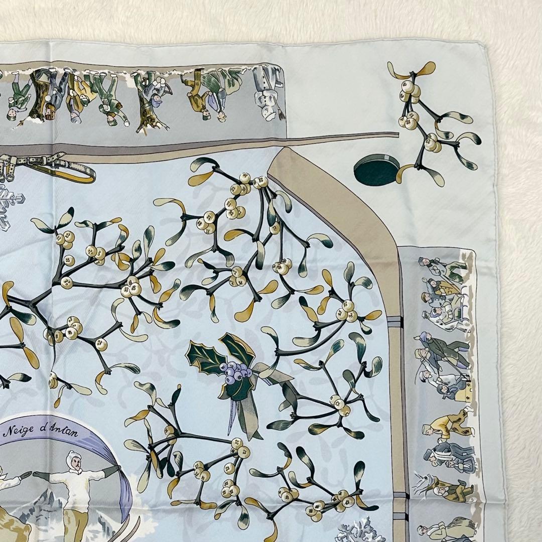 極美品✨エルメス カレ90 スカーフ Neige d'Antan 去年の雪 大判