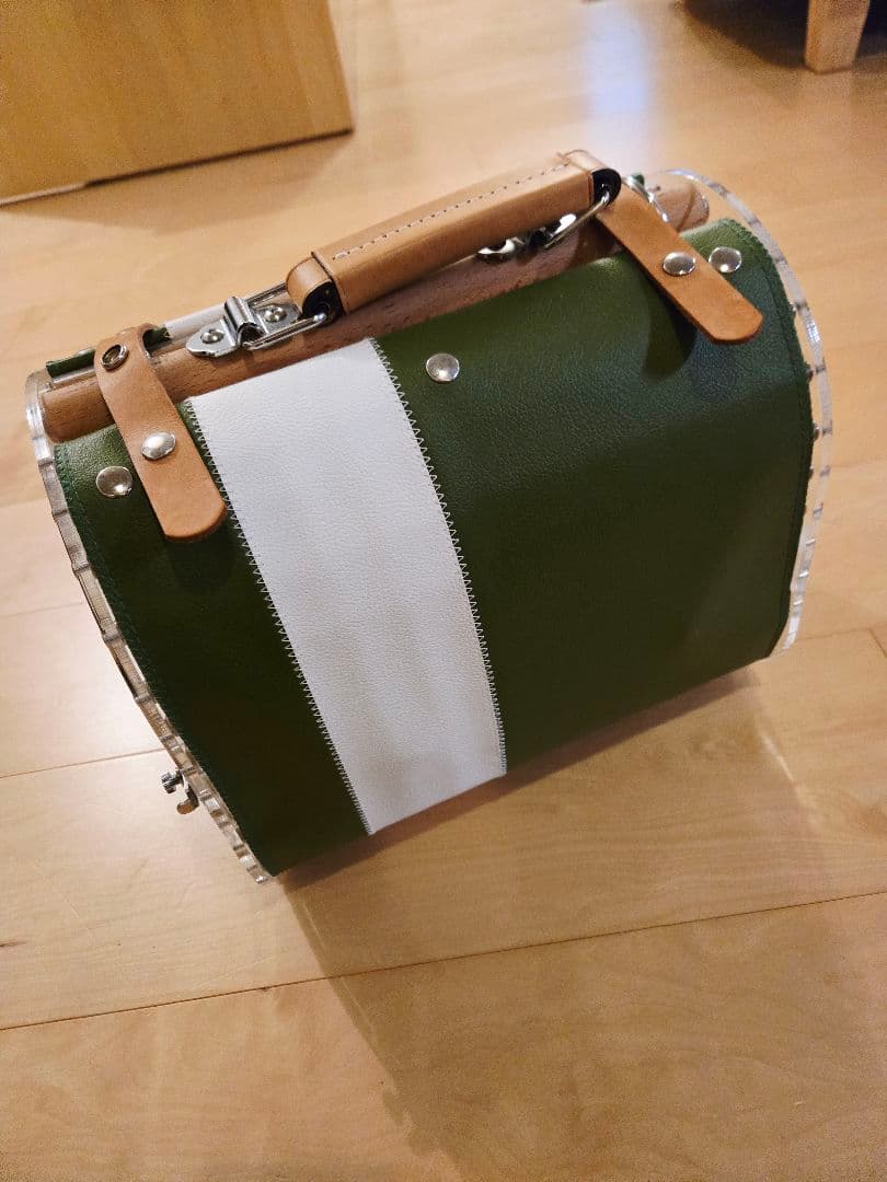 LITTLE BUDDY クリア小型インコ用 ケージ キャリー グリーン