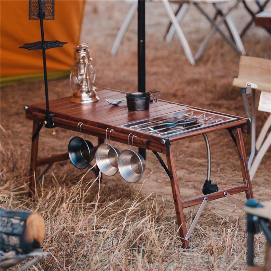 ONWAY SPORTSフォールディング アルミIGTテーブルOW-8242 茶