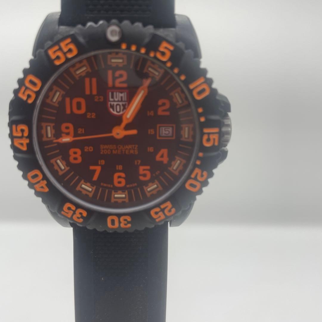 Luminox SEAL系列 ブラック/オレンジ ラバーベルト時計