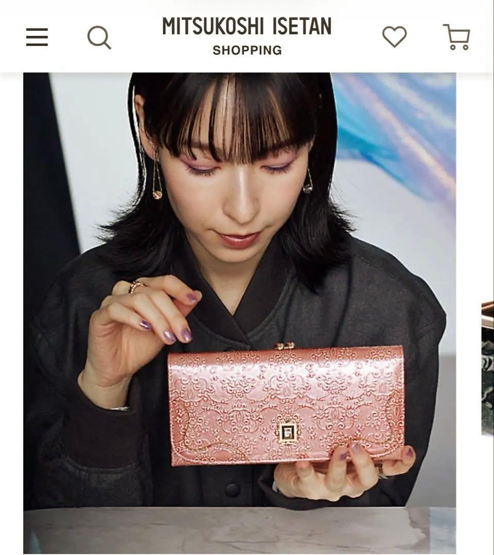 【新品✨】ANNA SUI ルーミー がま口　二つ折り長財布 ピンクベージュ
