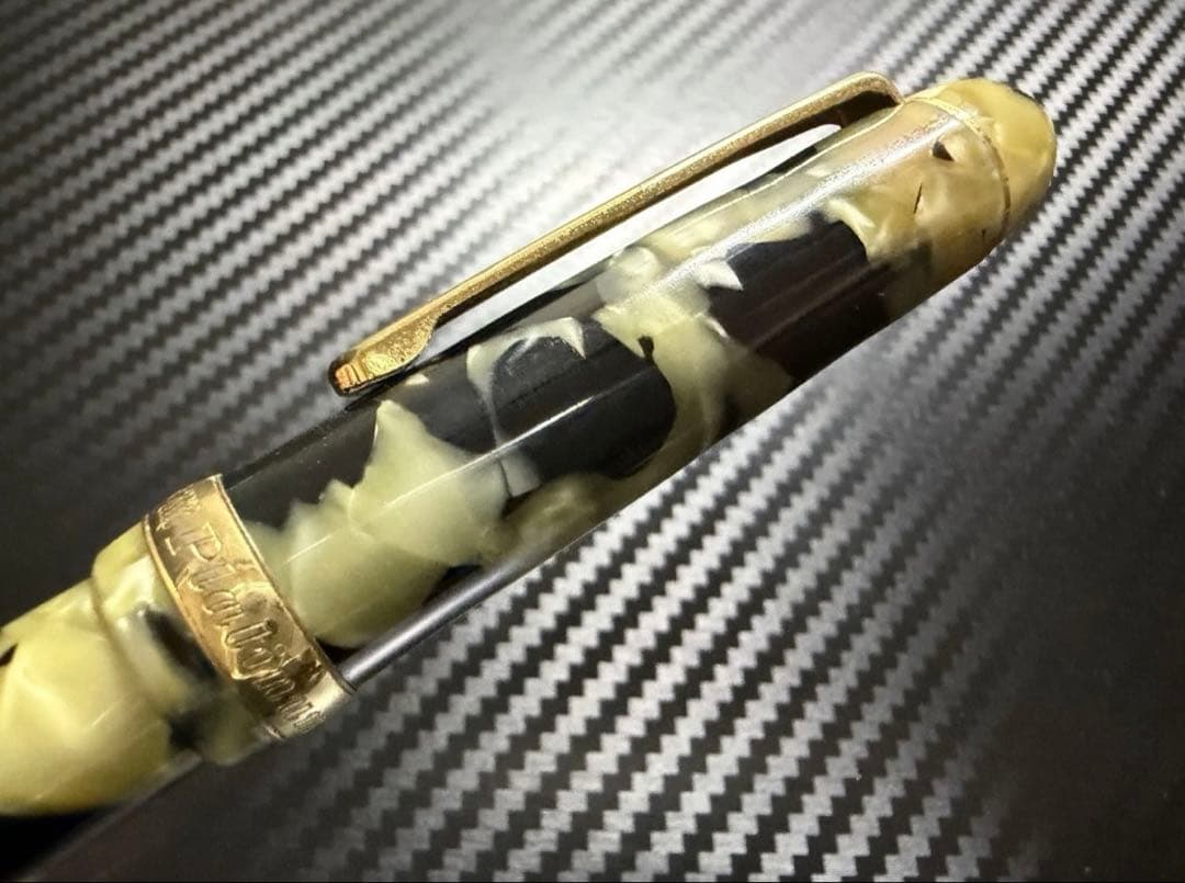 美品 プラチナ 万年筆 3776 セルロイド イシガキ M 中字