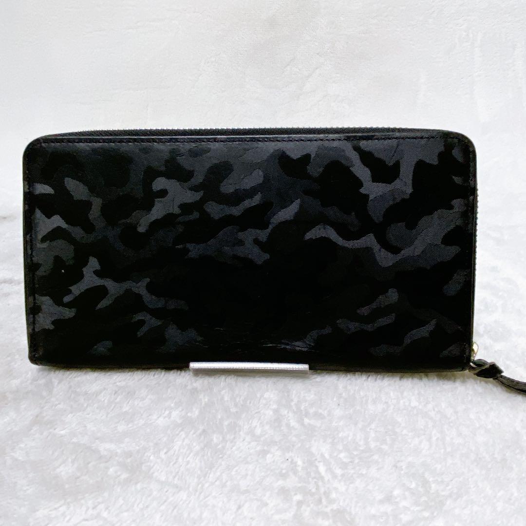 PORTER　ワンダー　ラウンドジップ長財布　BOX型小銭入れ　ブラック　迷彩柄