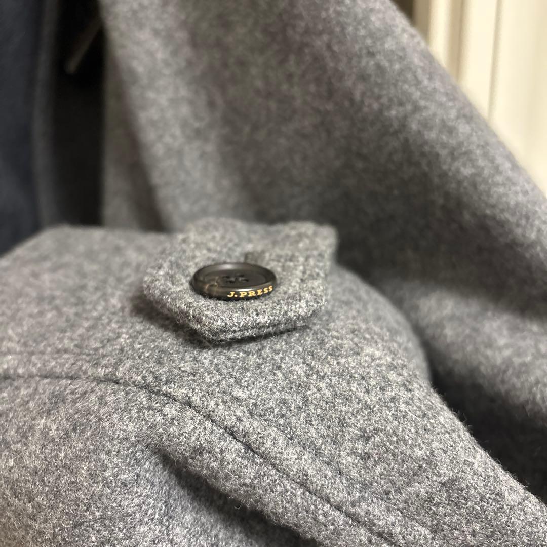 【J.PRESS】 グレー ダッフルコート フード付き