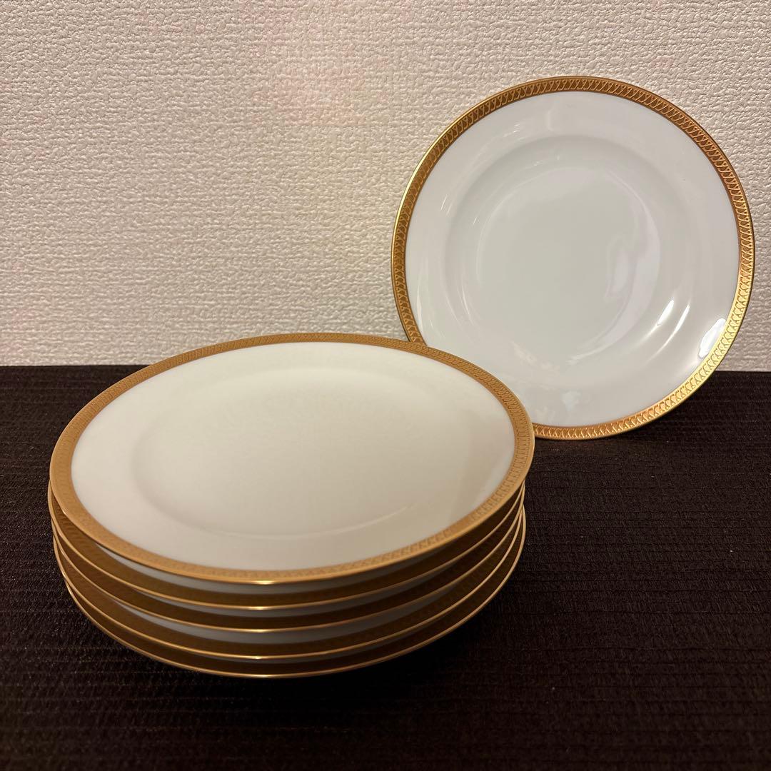 大倉陶園　片葉金蝕　デザートプレート　16.5cm