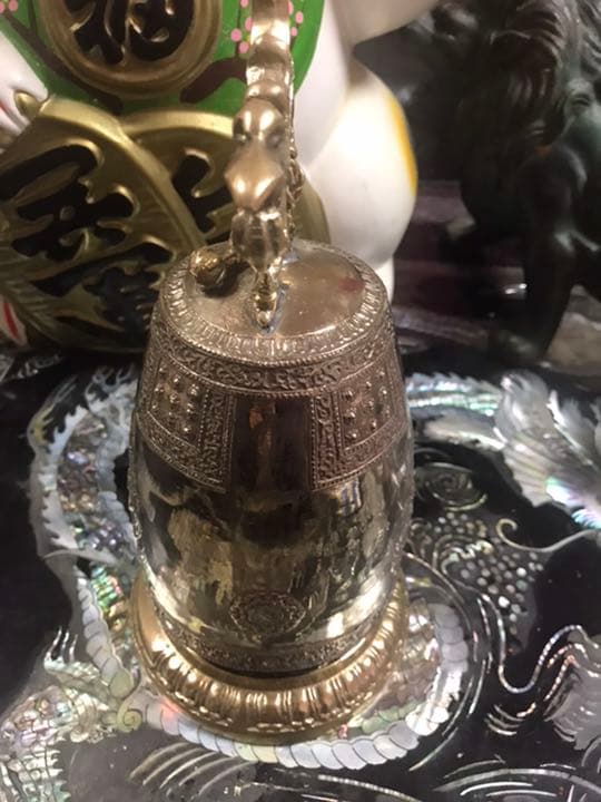 真鍮製釣鐘　龍　風水