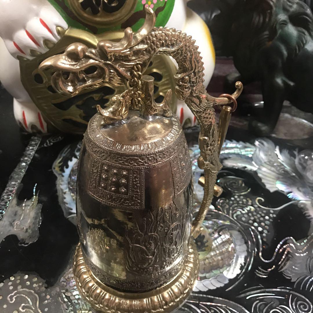 真鍮製釣鐘　龍　風水
