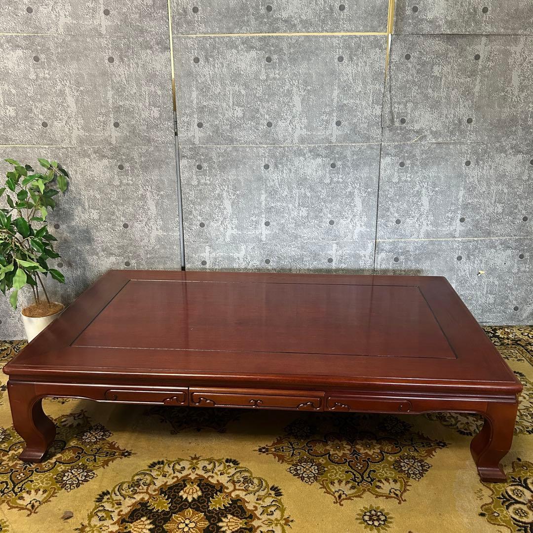 ꧁カリモク家具 karimoku꧂オールドカリモク 引出し収納付座卓 昭和レトロ