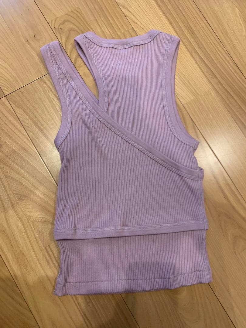 HYKE ハイクDOUBLE SHOULDER TANK TOP ライトパープル