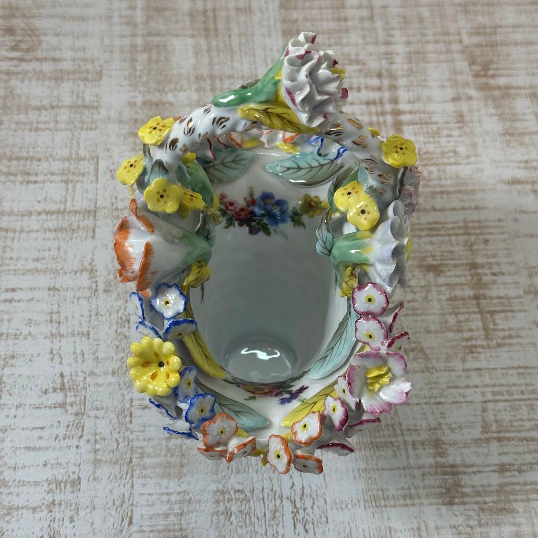 MEISSEN マイセン　フラワーバスケット　花かご風　　 花柄 陶器